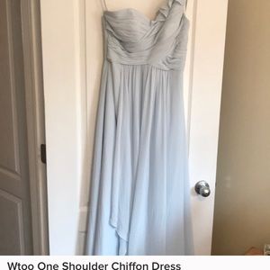 Wtoo one shoulder chiffon dress